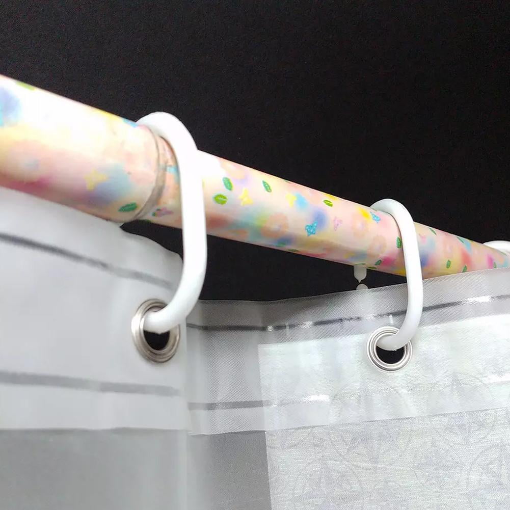 BE 12 x Shower Curtain Rings Hook Bathroom Plastic Strong Pole Rail