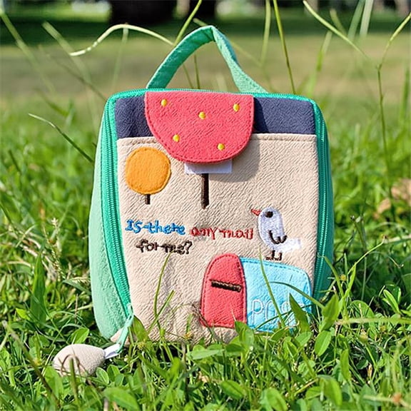 BE-20-KAHKI 4.9 x 4.7 x 2 in. Any Mail - Embroidered Applique Cosmetic Bag Camera bag & Hand Purse Wallet