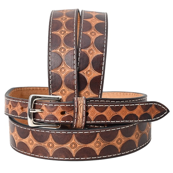BE BAR H EQUINE 40 In Stylish  Hand Tooled Western Genuine Leather Belt Brown
