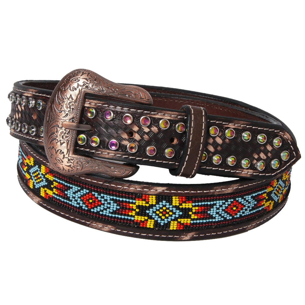 BE BAR H EQUINE Beaded Crystal Basket Tooled Hand Carved  display picture 1