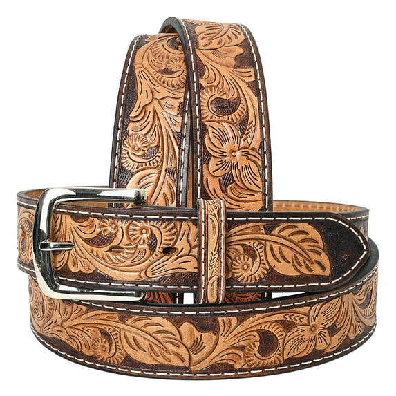 BE BAR H EQUINE Western Genuine Leather Men And Women Belt Floral