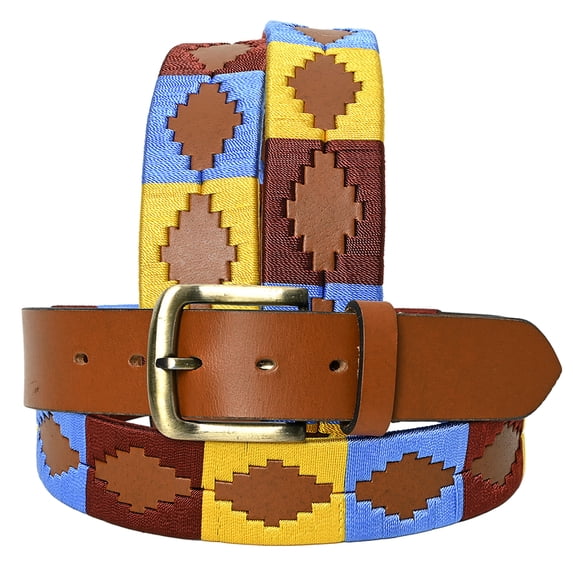 BE BAR H EQUINE Western Genuine Leather Men And Women Brown Belt Embroidered