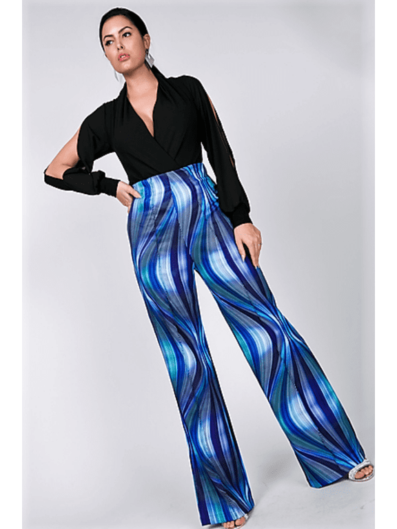 Stylish Geometric Print Wide Leg Pants