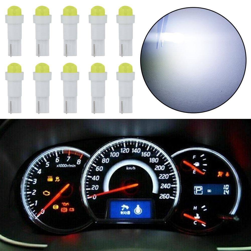10 Ampoules LED T5 W5W Pour Voiture - Blanc Lumineux - Éclairage Tableau De Bord, Clignotants, Plaque - Facile à Installer