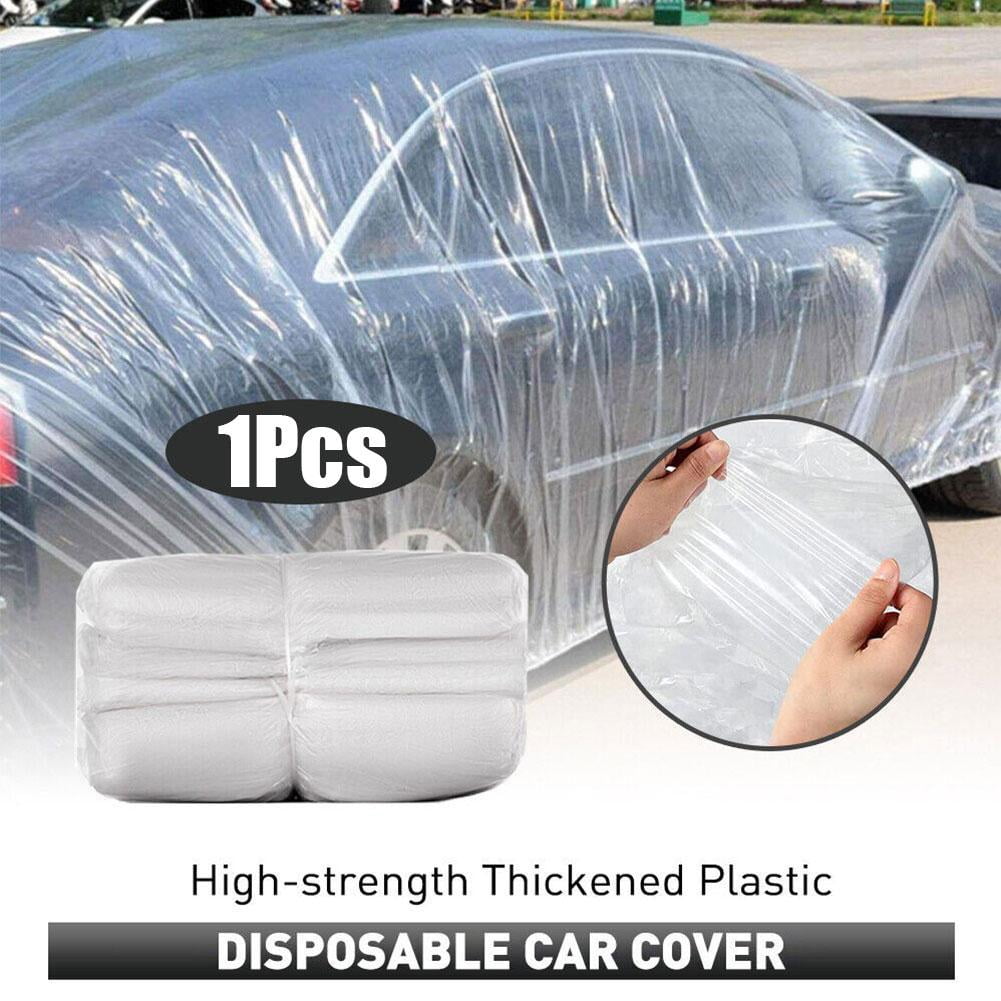 BE Clear Plastic Disposable Car Cover Temporary Universal Dust Rain