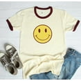 thumbnail image 1 of BE HAPPY Graphic Ringer Tee, 1 of 5