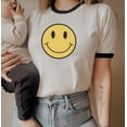 thumbnail image 1 of BE HAPPY Graphic Ringer Tee, 1 of 6