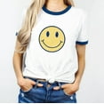 thumbnail image 1 of BE HAPPY Graphic Ringer Tee, 1 of 5