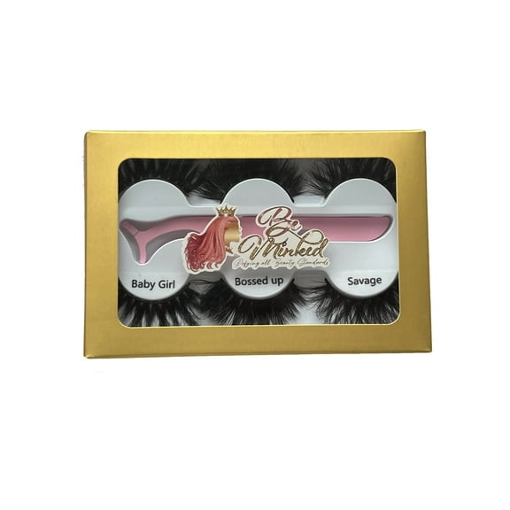 BE MINKED BEAUTY 4D 3pk Faux Mink Eyelashes with FREE Tweezers