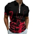 thumbnail image 1 of BE MY LOBSTER Men Zipper T-shirt Summer Casual Short Sleeve T-shirt Top, 1 of 7