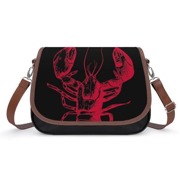 BE MY LOBSTER Vintage Crossbody Bag for Women Medium Leather Hobo Bags Shoulder Bag Classic City Leather Satchels