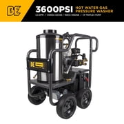 BE Power Equipment 2700 PSI 2.8 GPM Hot Water Gas PW Honda GX200 Engine and General Triplex Pump Powered Coated Roll Cage
