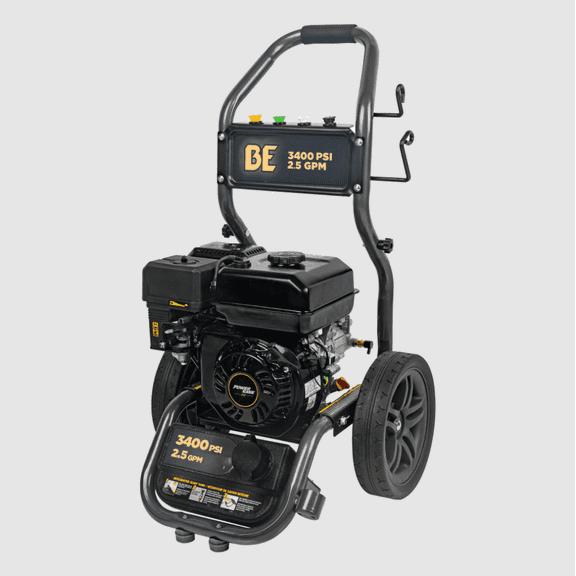 BE Power Equipment 3400 PSI 2.5 GPM Cold Water Gas Pressure Washer Powerease 223CC Engine and Axial Pump