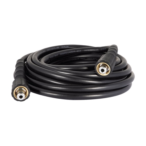 BE Power Equipment Pressure Washer 25 ft. x 1/4-inch 3,600 PSI Black Hose with M22 Fittings Connection
