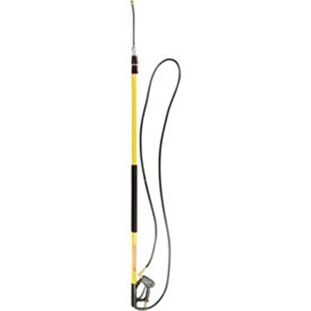 18' Yellow Fiberglass Telescoping Pressure Washer Wand with Lever Lock