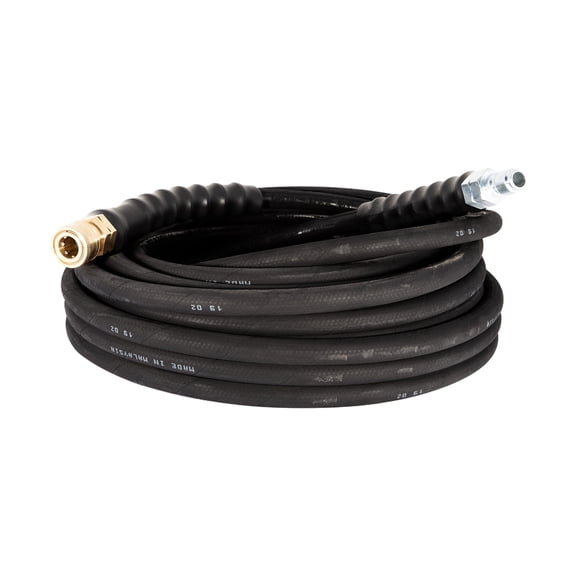 BE Power Equipment Pressure Washer High-Pressure 50 ft. x 3/8-inch 4,000 PSI Wire-Braided Black Hose with Quick-Connects