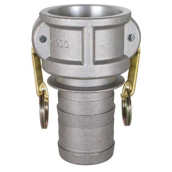 BE Pressure 90.392.112, 1-1/2" Aluminum Camlock Fitting, Male Barb x Female Coupler Thread