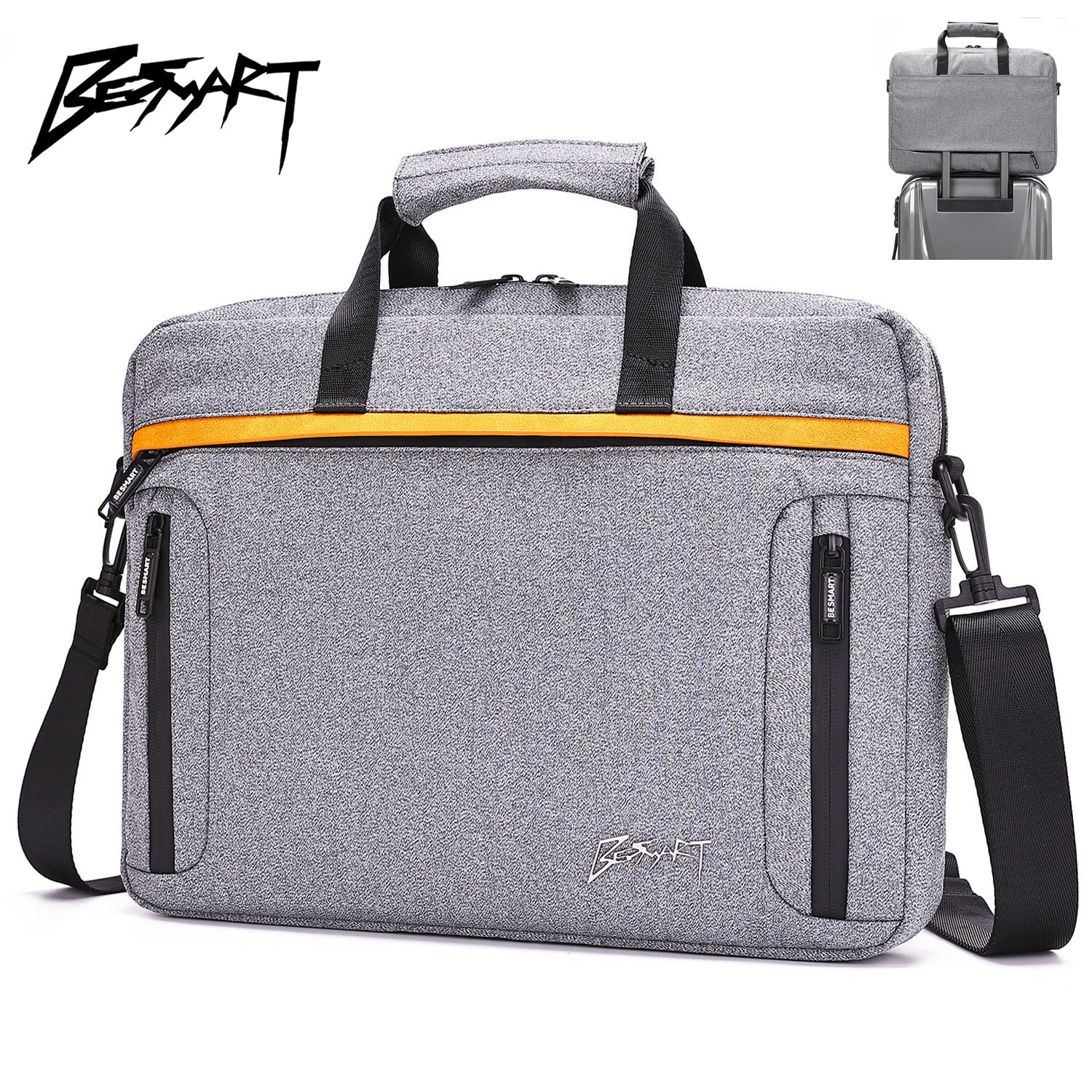 BE SMART Business Laptop Carrying Case for Men/Women, Briefcase Messenger Bag fits 15.6" Computer, Shoulder Bag with RFID Bag