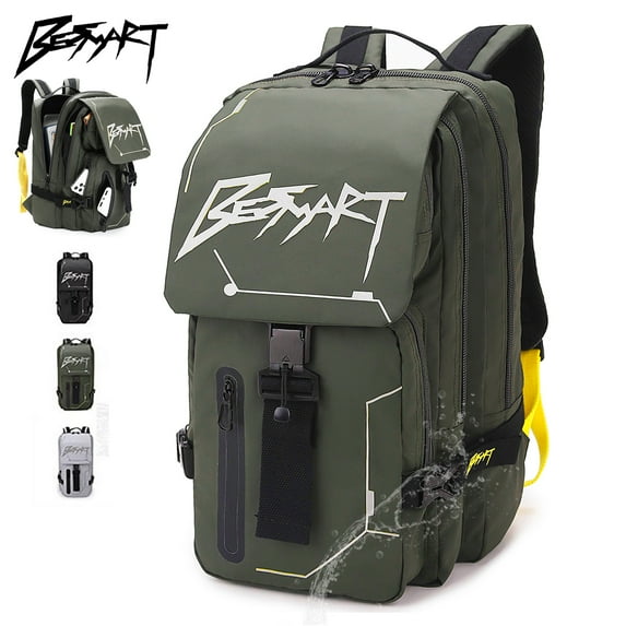BE SMART Travel Backpack Water-Resistant Laptop Daypack with Multi-Layer for Men