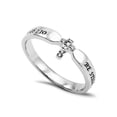 thumbnail image 1 of BE STILL Cross Ring with Bible Verse, Stainless Steel Christian Jewelry, 1 of 3