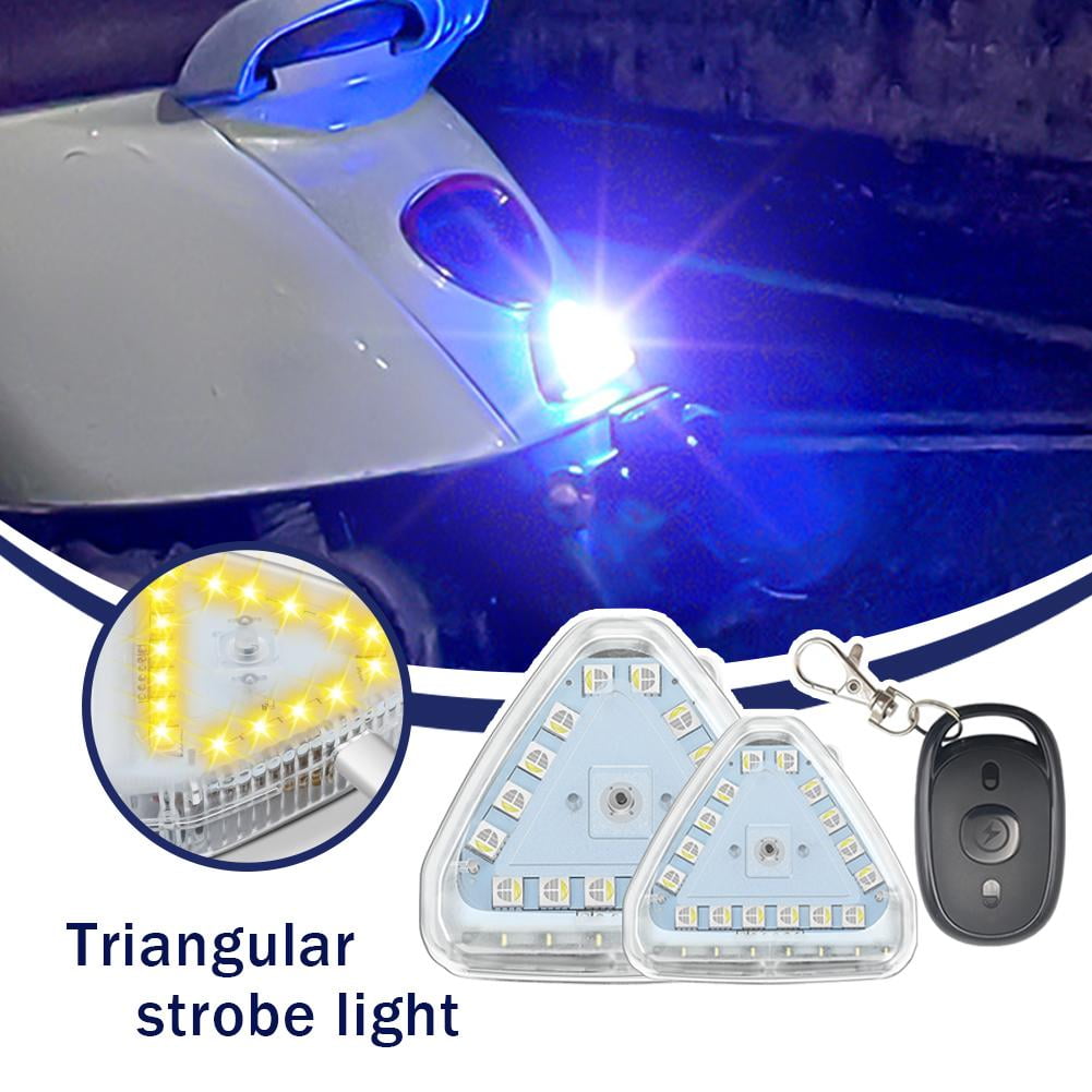 BE Safety Warning Triangle Strobe Flashing Blink Brake Strobe Lights w Light B9C7
