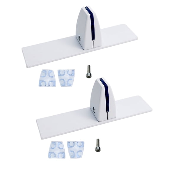 BE-TOOL 1/2Pcs Freestanding Partition Base Bracket Aluminum Alloy Guard Holder Base Countertop Partition Panels Base Clamp White
