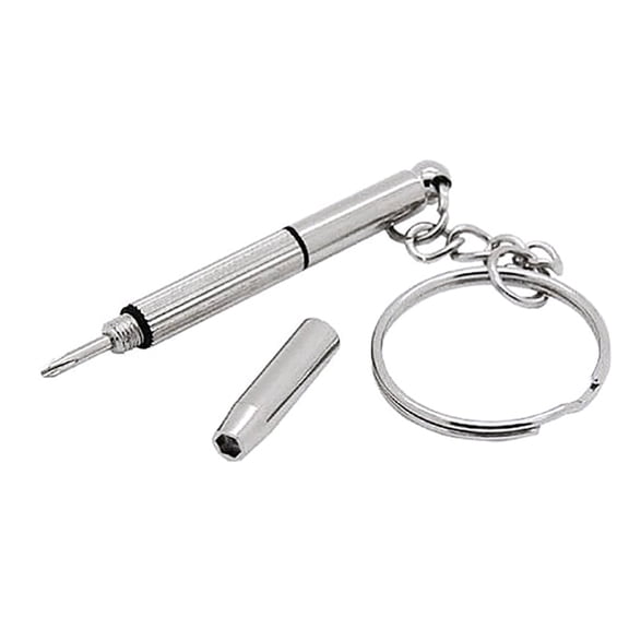 BE-TOOL 1/3PCS Multifunction Eyeglass Screwdriver Mini Hand Tool Repair Kit with Keychain for Repairing Mobile Phones Watches Silver
