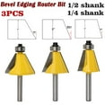thumbnail image 1 of BE-TOOL 1/4 Router Bit Set Radius Round Over Edge Forming Router Bit Yellow, 1 of 7