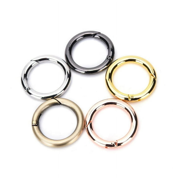 BE-TOOL 1/5Pcs Trigger Spring O Rings Round Carabiner Clip Snap for Keyrings Buckle Zinc alloy 5 Color