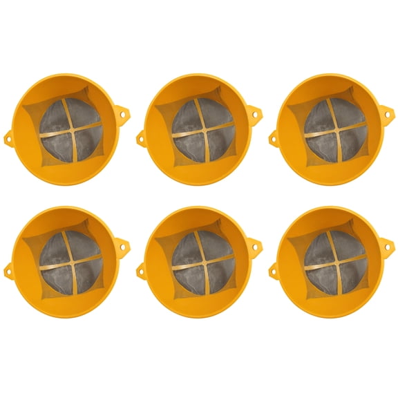 BE-TOOL 100# Fine Grid Cone Paint Filter, 6PCS Plastic Strainer Funnel Grid for Paint Emulsion Powders Granular Yellow