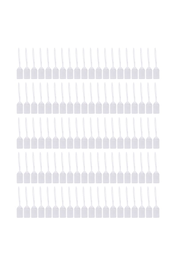 100PCS Plastic Seals Security Tags Clothing Tags Tamper Seal Tags Numbered Zip Ties Labels Disposable Adjustable Locking White