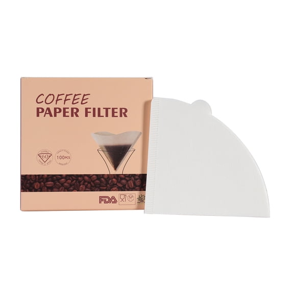 BE-TOOL 100Pcs Cone Coffee Filter Papers Log Pulp Filter Cup Coffee Drip Filter Papers Disposable