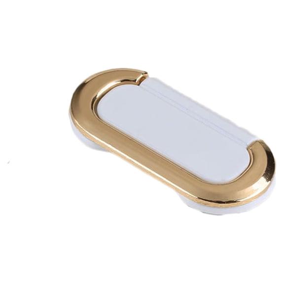 BE-TOOL 10PCS Flush Pull Handle Zinc Alloy Cabinet Handle 74mm/3 inch Hidden Furniture Handles for Kitchen Cabinets Door Wardrobe (White-Gold)