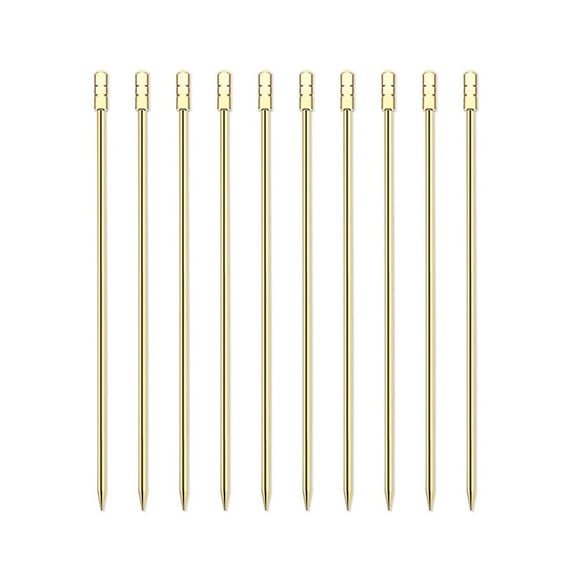 BE-TOOL 10PCS Fruit Fork Stainless Steel Cocktail Picks Dessert Fruit Fork for Dinner Party BBQ Picnic Reusable Gold