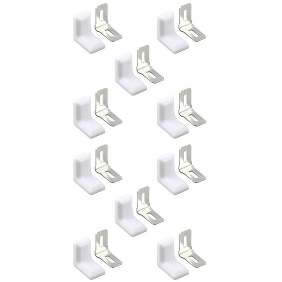 BE-TOOL 10PCS L-Shaped Right Angle Metal Bracket Plate Shelf Connector for Farmhouse Shop Woodworking (White)