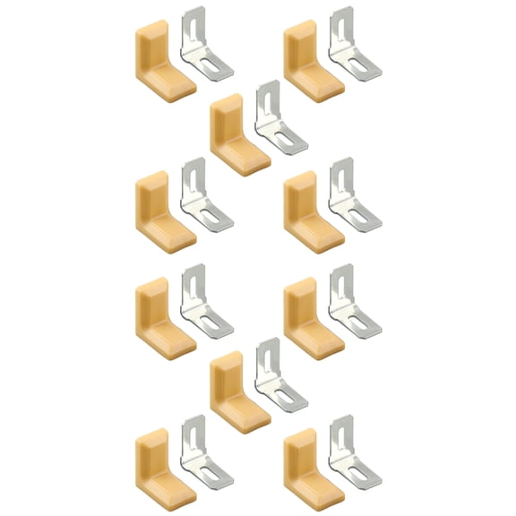 BE-TOOL 10PCS L-Shaped Right Angle Metal Bracket Plate Shelf Connector for Farmhouse Shop Woodworking (Yellow)