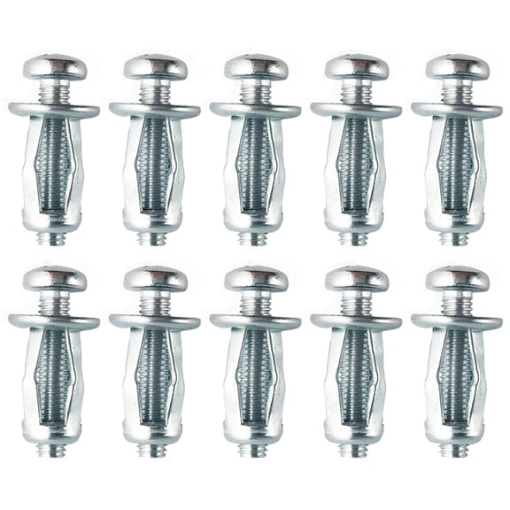 BE-TOOL 10Pcs Hollow Cavity Metal Anchors Fixings, Hollow Bolts Anchors for Thickness of 0-5mm/0-0.19in Shallow Hollow Plate (M5*25, Silver)