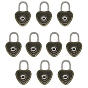 BE-TOOL 10Pcs Metal Love Shape Craft Locks with Keys, Mini Zinc Alloy Padlock for Diary Handbag Notebook Jewelry Box Gifts Antique Bronze