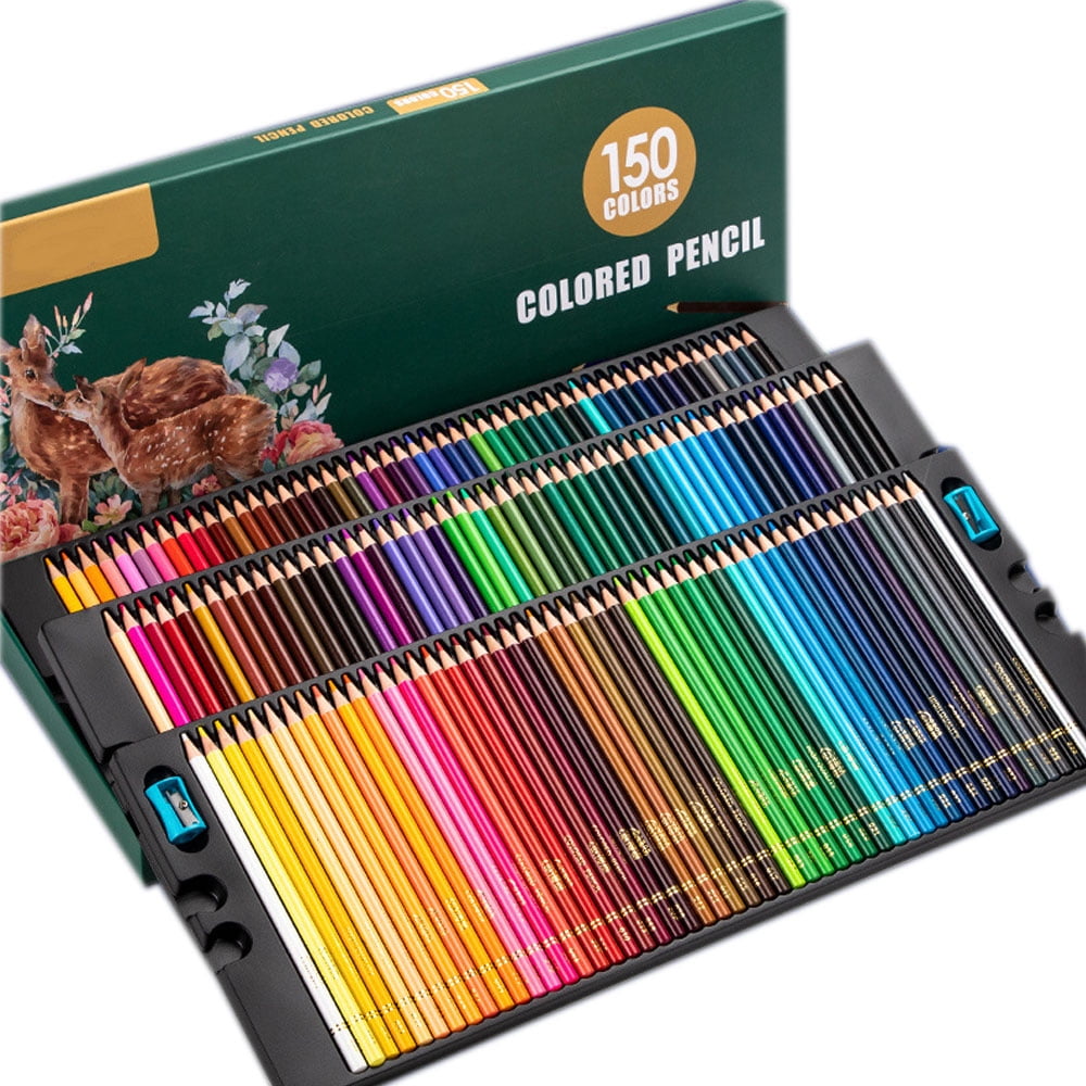 BE-TOOL 150Pcs Oily Colored Penciles Optional Metallic Pencils Set with Brush and Pencil Sharpener for Students Beginners Artist Painting Working Office School Stationery