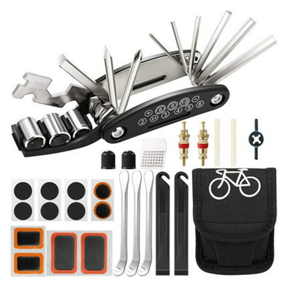 BE-TOOL 16-in-1 Tools Kit for Bicycle Multifunctional Bicycle Tool Repair Set Bike Replacement Accessories with Wrench and Screwdriver Black