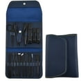 thumbnail image 1 of BE-TOOL 16Pcs Professional Manicure Set with Leather Case Scissors Grooming Kit Nail Toenail Tools Gits for Men and Women Blue, 1 of 8