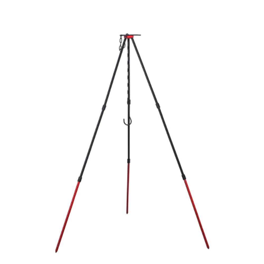 Camp Oven Camping Tripod, 33in Portable Adjustable Foldable Detachable Fire Tripod, Durable Hang Chain Hanging Pot Outdoor Cooking Tripod Dutch Oven Tripod For Stove, Backpacking, Survival Gear Poêle à Bois