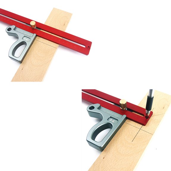 BE-TOOL 2 Pack 45-90 Degree Aluminum Alloy Multifunction Measuring Angle Ruler Red