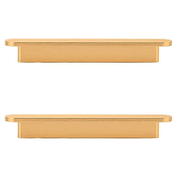 BE-TOOL 2 Pack Streamline Solid Cabinet Handles 192mm/7.55" Hole Centers Aluminum Alloy Drawer Handles for Kitchen Cabinet Handles Gold