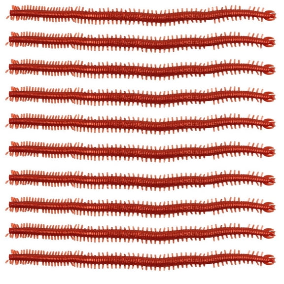 BE-TOOL 20Pcs Soft Plastic Earthworm Lures Artificial Lifelike Earthworm Worm Fishing Bait Bionic Bait Fake Bait (Brown)