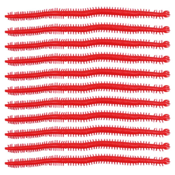 BE-TOOL 20Pcs Soft Plastic Earthworm Lures Artificial Lifelike Earthworm Worm Fishing Bait Bionic Bait Fake Bait (Red)
