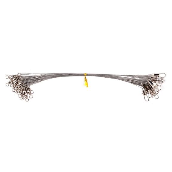 BE-TOOL 25Pcs Fishing Lure Wire Traces Leader Steel Wire with Swivels and Snaps Trace Fishing Leader Wire