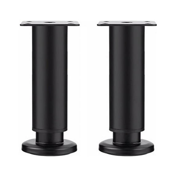 BE-TOOL 2PCS 7-12 inch Adjustable Metal Furniture Legs Bed Support Legs Replacement Legs for Sofa Tables Chairs Footstools Black