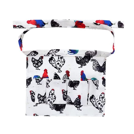 BE-TOOL 2PCS Fresh Chicken Egg Collecting Apron Polyester Egg Basket Apron with 3 Pockets Home Kitchen Apron Kids Presents