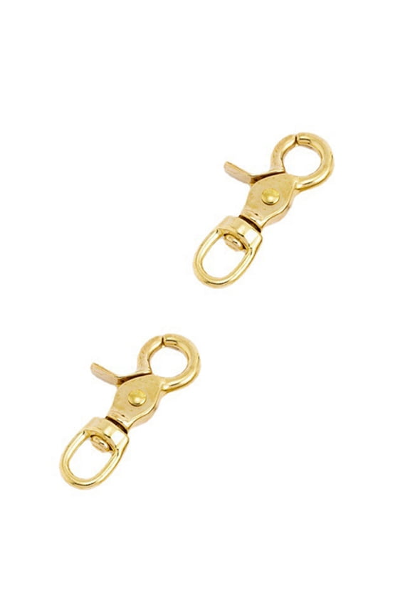 2PCS Lobster Trigger Snap Hooks, Swivel Trigger Clasp Hooks, Brass Snaps for Bags Keychain Purses Golden